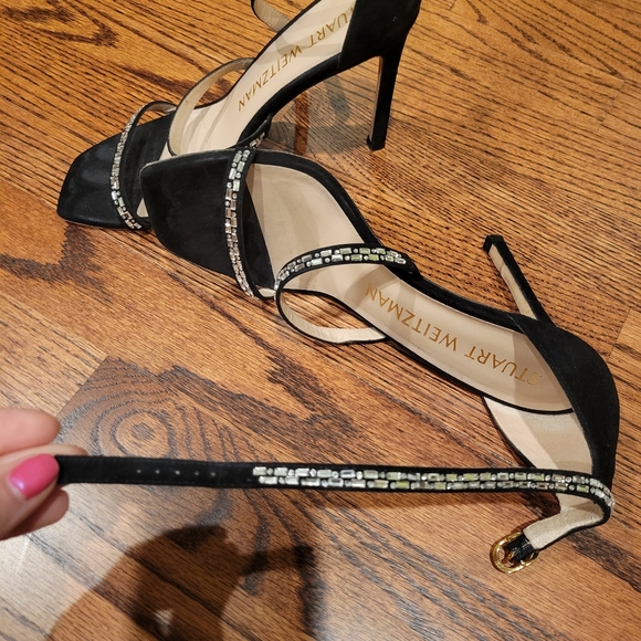 Stuart Weitzman Black Crystal Heels 7.5 - Picture 5 of 9